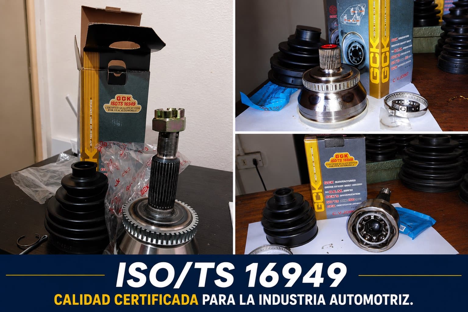 Junta homocinética GCK con certificación ISO/TS 16949 y componentes